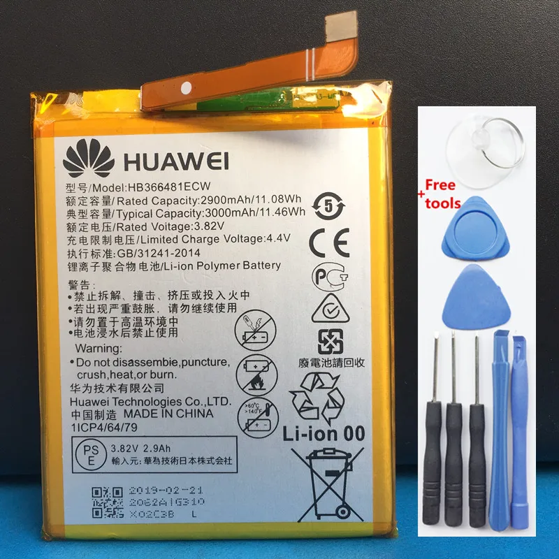 3000 мАч/11.46Wh HB366481ECW Сменный аккумулятор для HUAWEI HB366481ECW-11 встроенный литий-ионный аккумулятор литий-полимерные аккумуляторы+ Инструменты