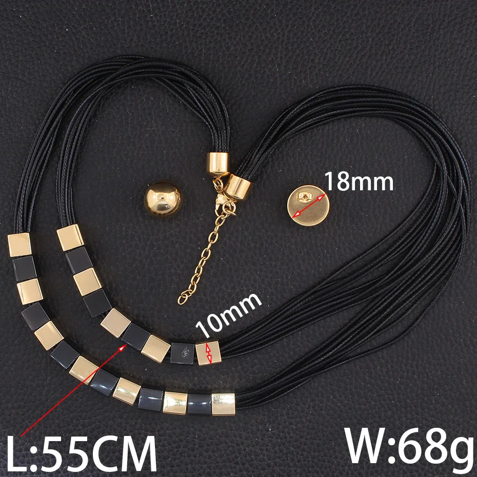 Цепочки длиной 55 см свитер квадратное ожерелье и серьги-гвоздики модные