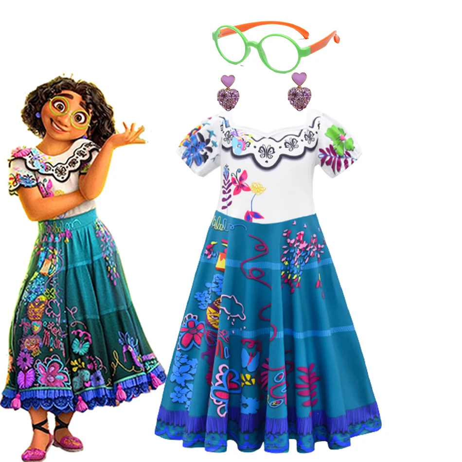 Disney ENCANTO Mirabel Role Play Costume Purim Girl's Candy Princess Dress Unicorn Elsa Children's Day Cosplay Gown 3-11Y |