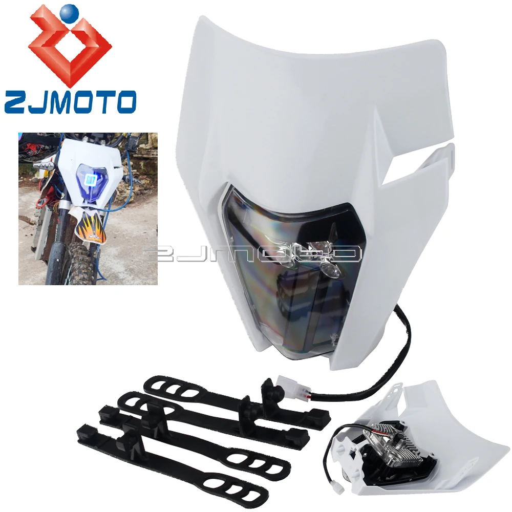 

Светодиодсветильник передняя фара E8 12 В, передняя фара для мотокросса с антивибрационными резиновыми ремешками для детской яркости 2014-2020, 1 ...