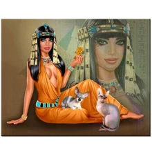 Наклейки 5D Diy алмазная живопись Египет Красота и кошка Сфинкс