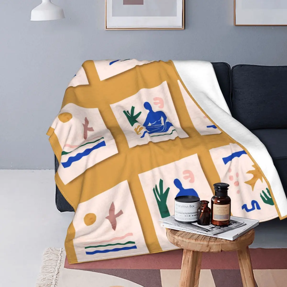 

Nordic Henri Matisse Style Blanket Cover Fleece Throw Blankets Bedding Couch Personalised Soft Warm Bedspreads