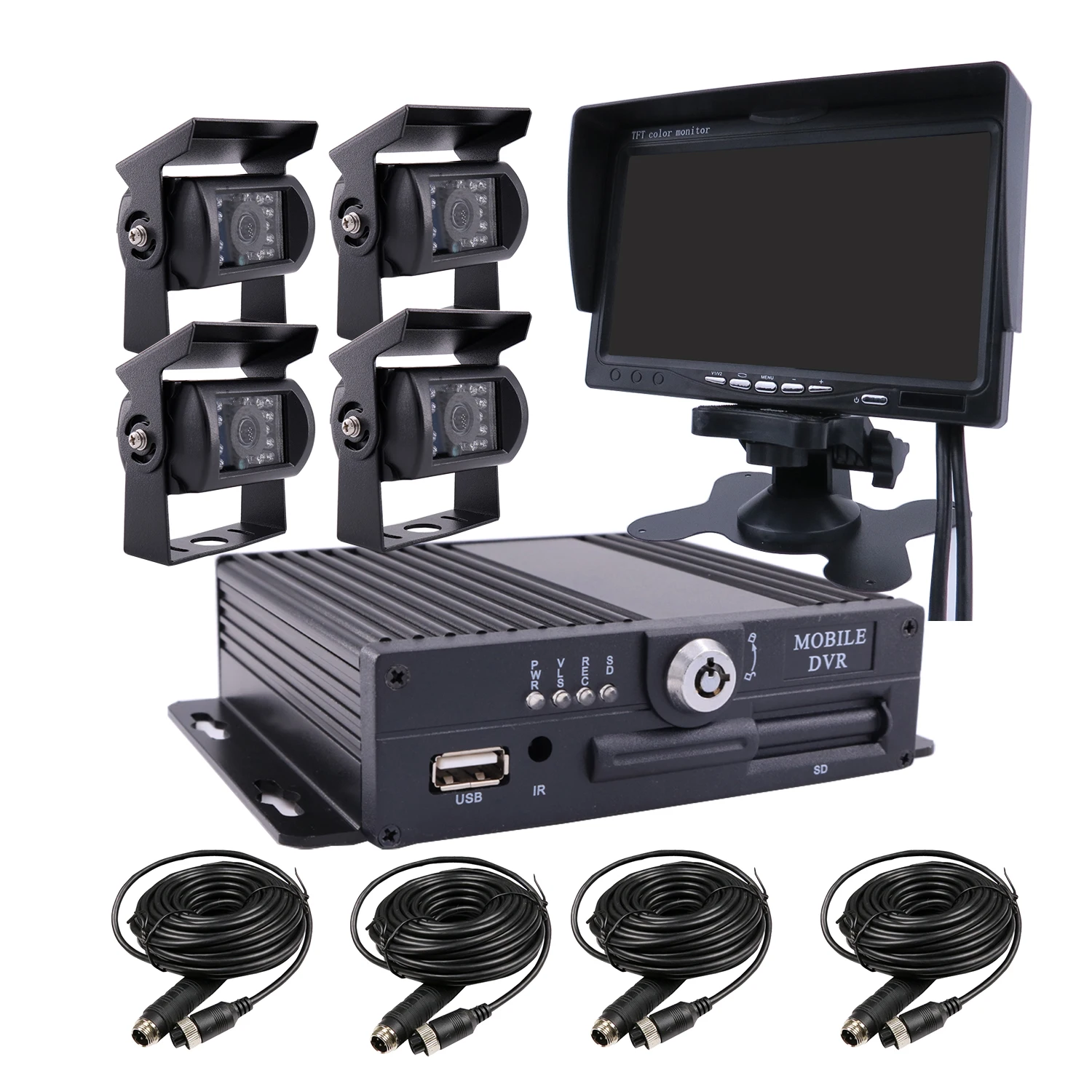 Автомобильный видеорегистратор 4 канала 1080P MDVR камеры заднего вида SONY IP69 для