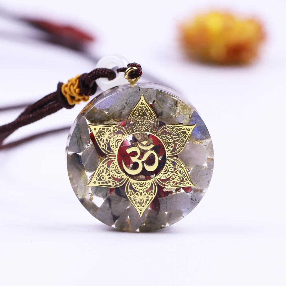 

Подвеска Orgone, энергетическое Гранатовое ожерелье, оргонитовый кулон, лабрадорит, оригинальное ювелирное изделие, хрустальное ожерелье