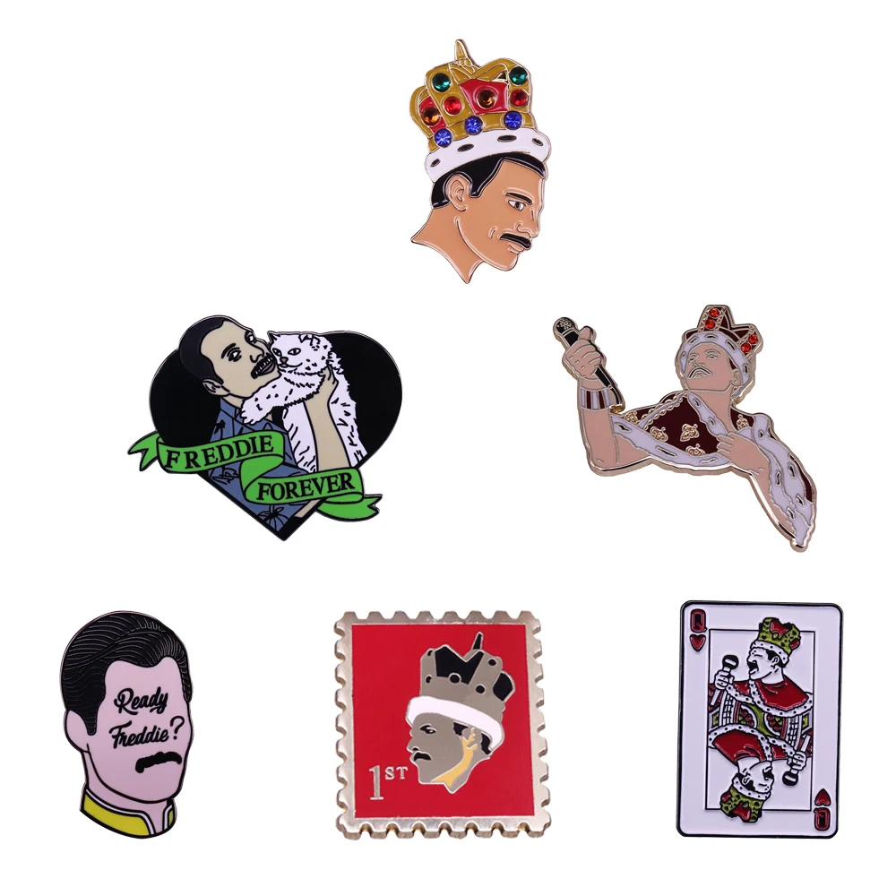 Freddie Mercury Pins Queen Rock Band эмалевая булавка значок брошь музыкальный аксессуар