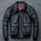 Куртка мужская летная из 100% натуральной коровьей кожи, куртка-бомбер