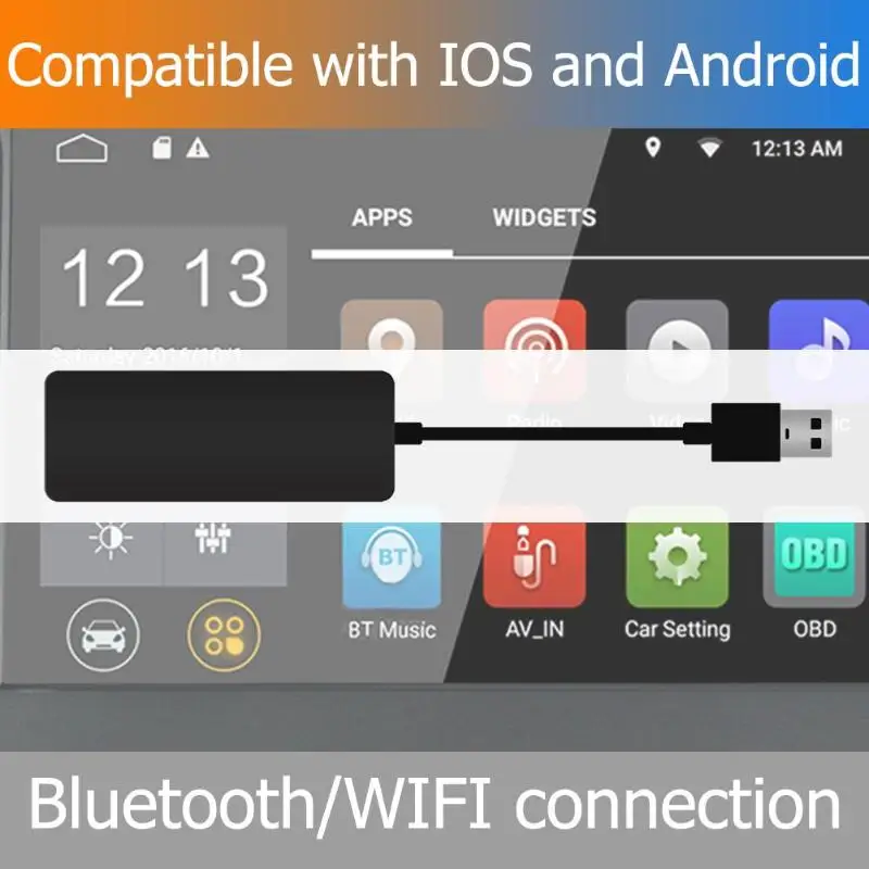 VODOOL 12V Беспроводной смарт Ссылка для CarPlay автомобилей USB ключ Android навигационный