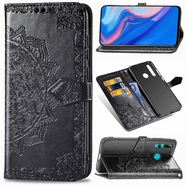 Дурман Цветы Чехол с тиснением для huawei Y5 Y6 Y7 Y9 Pro флип-чехол из искусственной кожи y6 y9 Prime Чехол-бумажник чехол для телефона оболочки