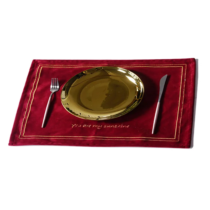 4 шт./лот зеленая прямоугольная бархатная кухонная подставка коврик для