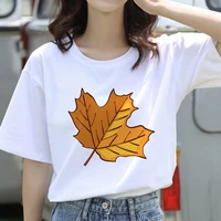2021 new summer women t shirt short sleeve maple leaf print casual female tee shirts o neck harajuku t shirt for girls ladies