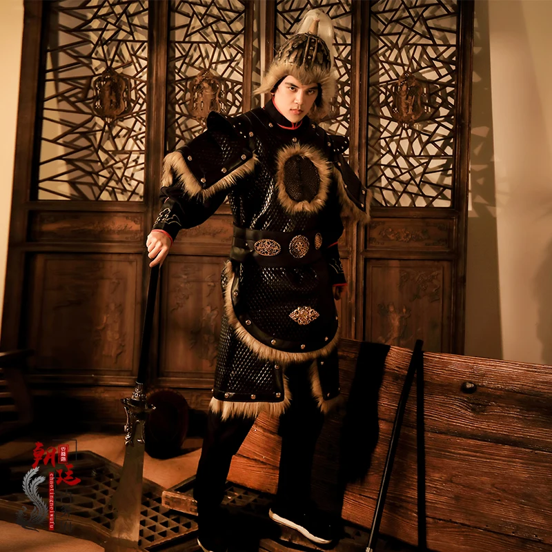 Древняя китайская броня армированный солдат Защитная пленка для ТВ-сцены