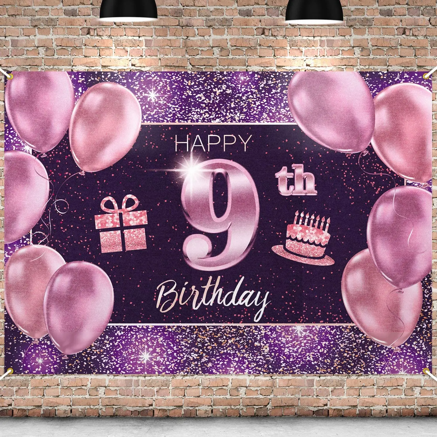 

Фон для фотосъемки с надписью «Happy 9»