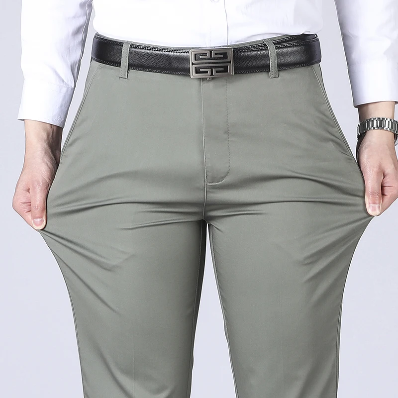 Брюки мужские классические хлопок эластичная ткань модал повседневные