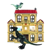 2021 new jurassic dinosaurs world 10928 tyrannosaurus breakout raid the manor building blocks bricks toy for boys children 75930