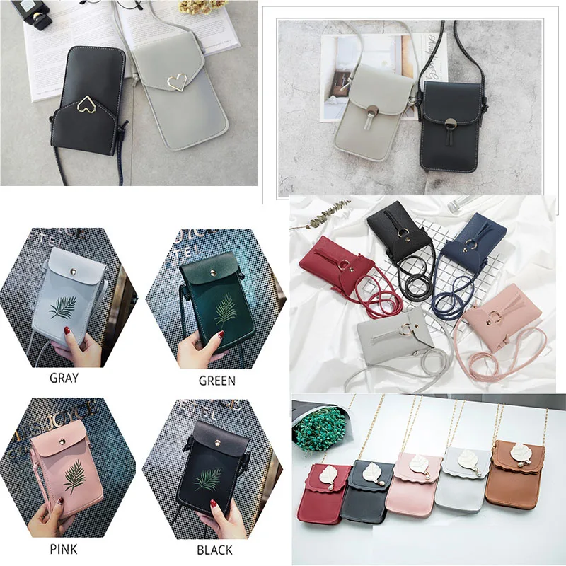 Универсальная кожаная сумка для мобильного телефона наплечный карман кошелек