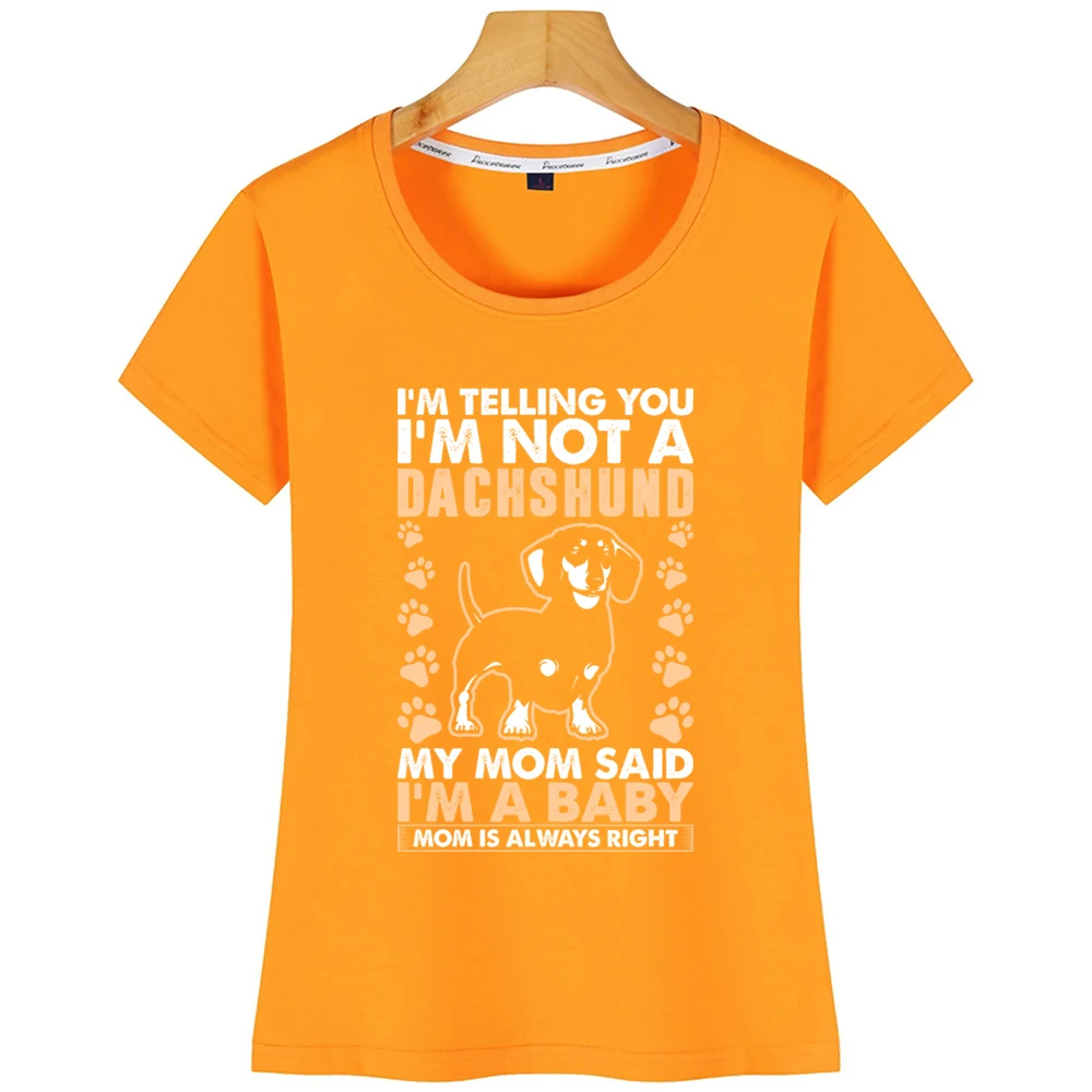 Женские топы футболка Im Not A Dachshund Dog Mom Kawaii черная короткая | Женская одежда