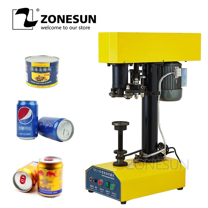 

ZONESUN Seamer Tinplate plastic food cans sealing machine ring-pull can circular canned food Beer Canning jar capping machine