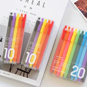 1020Pcs KACO PURE Gel Pen Korea Kawaii Retractable Gel Pens with 0.5mm Writing Point High Quality ABS Matte Candy Ballpoint Pen