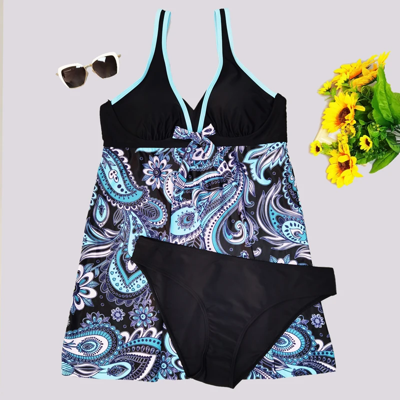 

Plus Size 8XL Women's Swimsuit Summer Swimwear 2021 New Large size Tankini Set Spa Set Female Hot spring Clothing Beach Wear