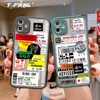 camera len full protection ticket label phone case for iphone 12 11 pro x xr xs max mini 7 8 plus shockproof silicon frame cover