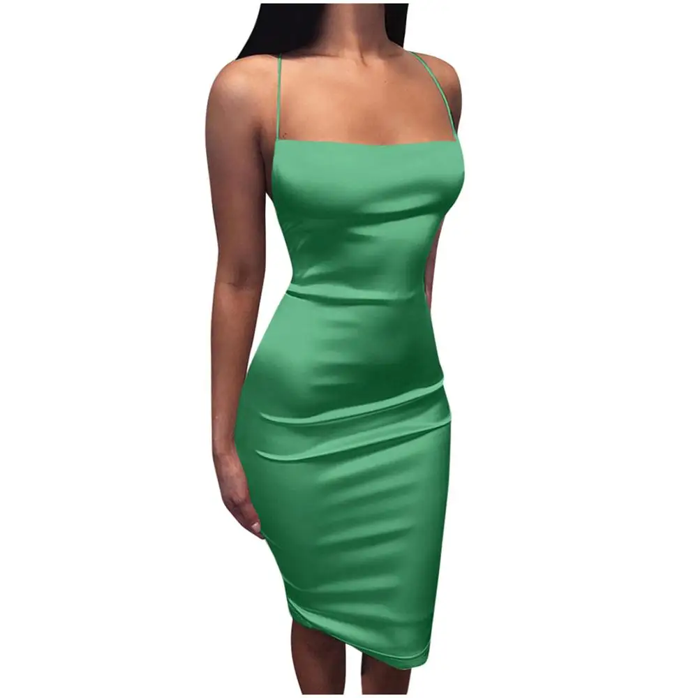 Женское атласное платье с открытой спиной вечерние наряды пикантная Клубная