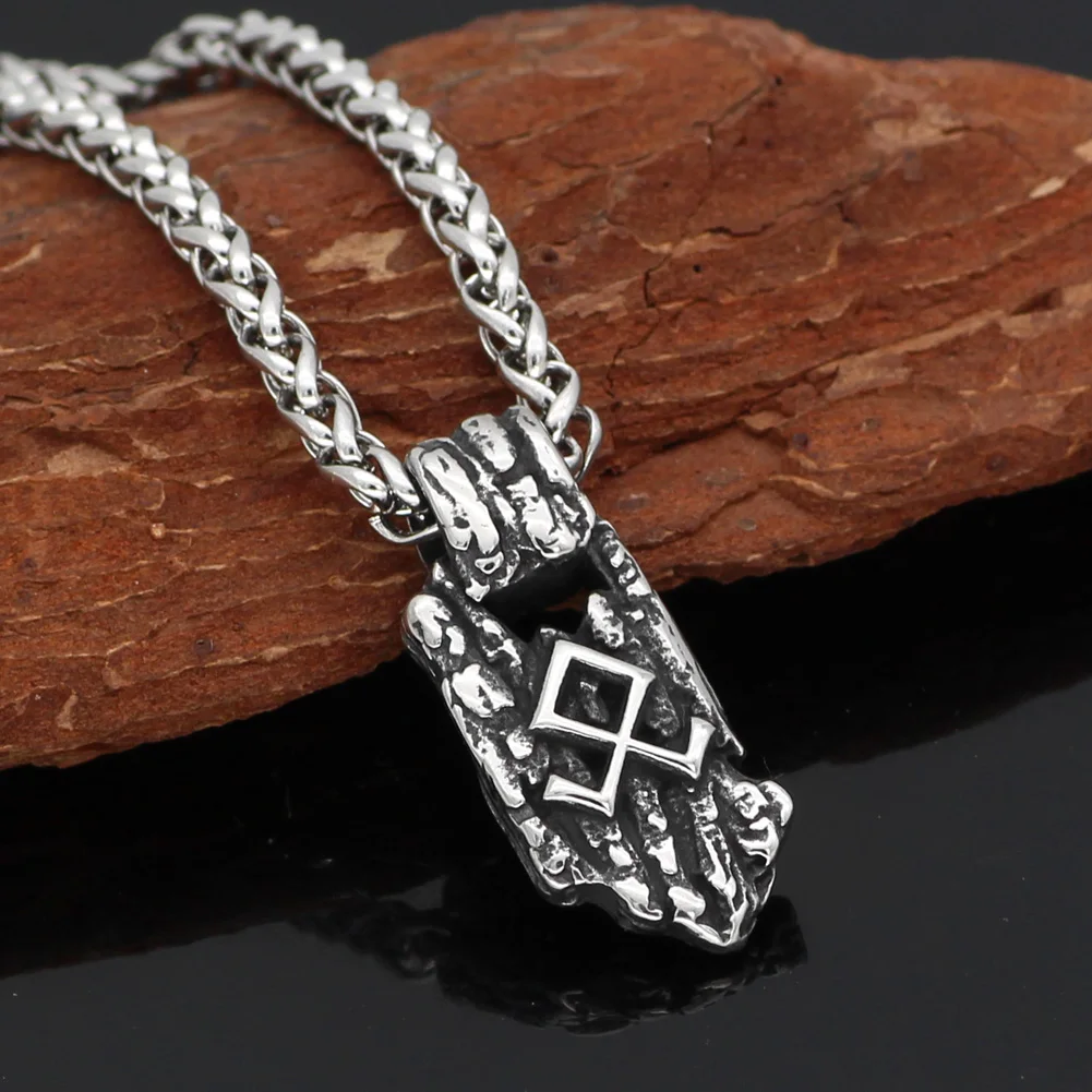 Нержавеющая сталь скандинавский Викинг амулет символ Одина ожерелье с дизайном