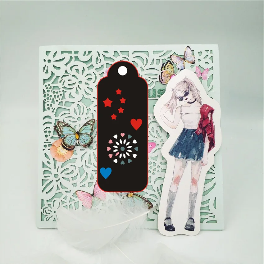 Металлические режущие штампы для скрапбукинга DIY любовь Закладка Звездочка