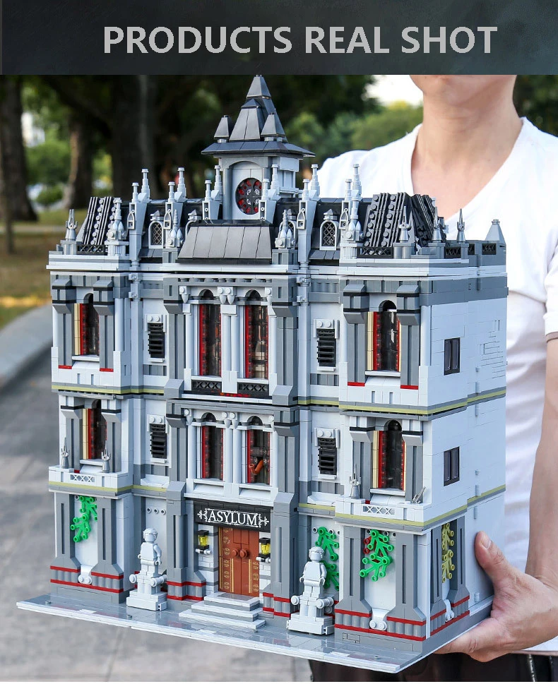 

Новый 18K Arkham большой убежища Сумасшедший больница святая святых блоки Строительные кирпичики город уличные игрушки для детей, подарки на Ро...