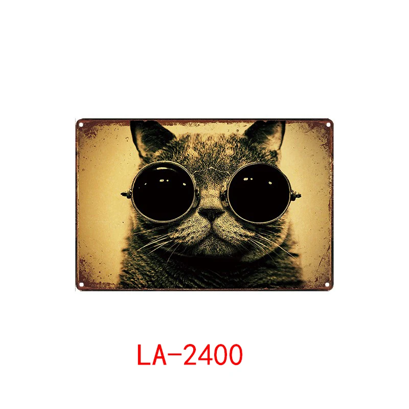 

Cool cat - Plaque Metal Vintage Movie Metal Tin Sign Wall Decor for Bar Pub Club Man Cave Iron Painting