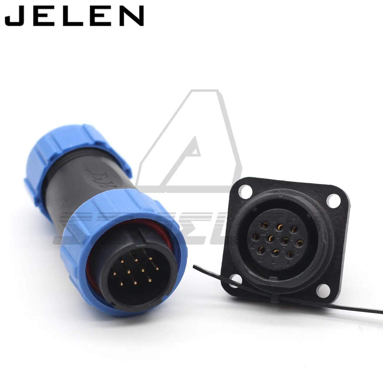 

SP21 Waterproof connector 10pin plastic round square panel mounting connector Male and female Aviation connector ip68