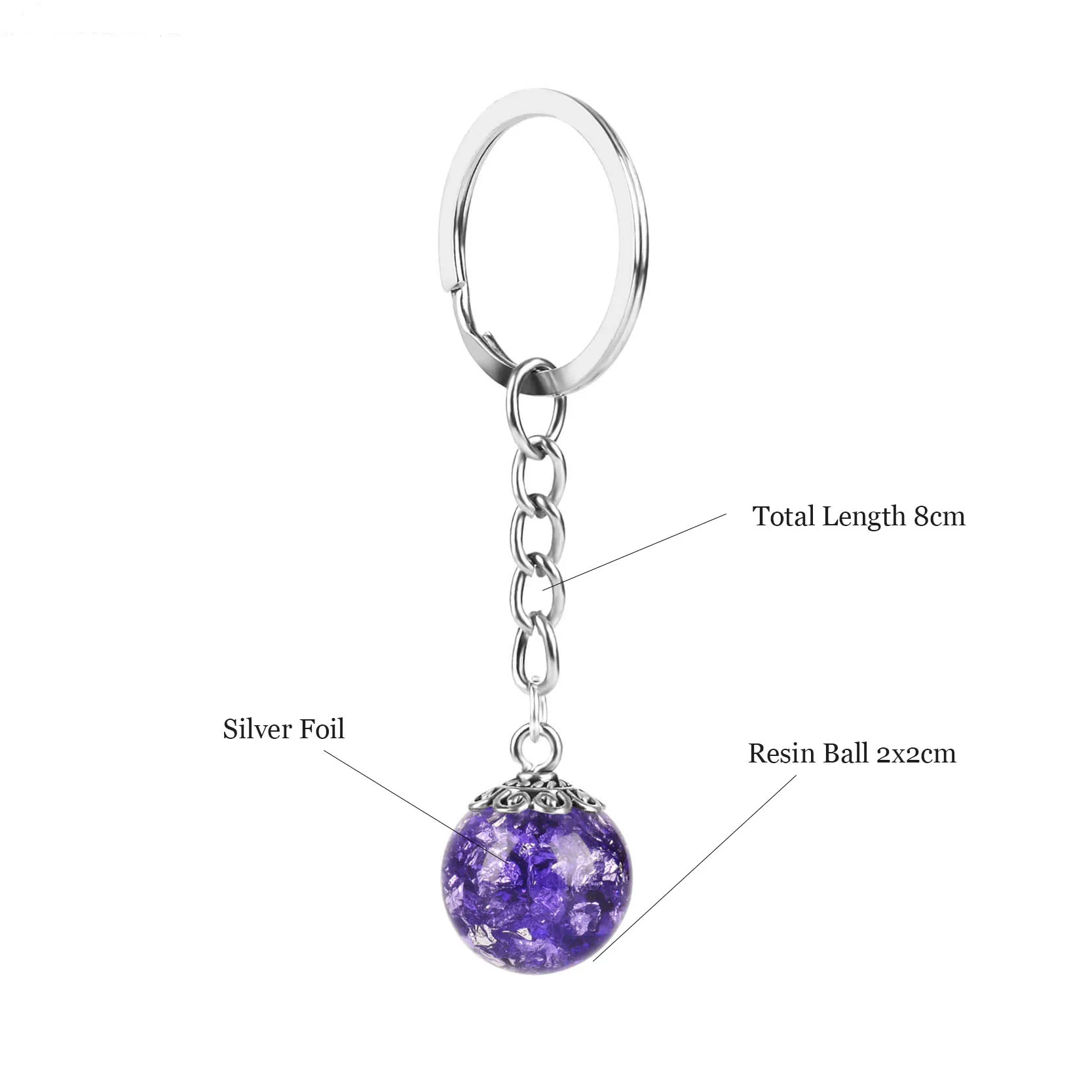 Trendy Resin Ball Key Chain Gold Color Foil Paper Inside Rings Holder For Women Men Birthday Gift Drop Shipping | Украшения и