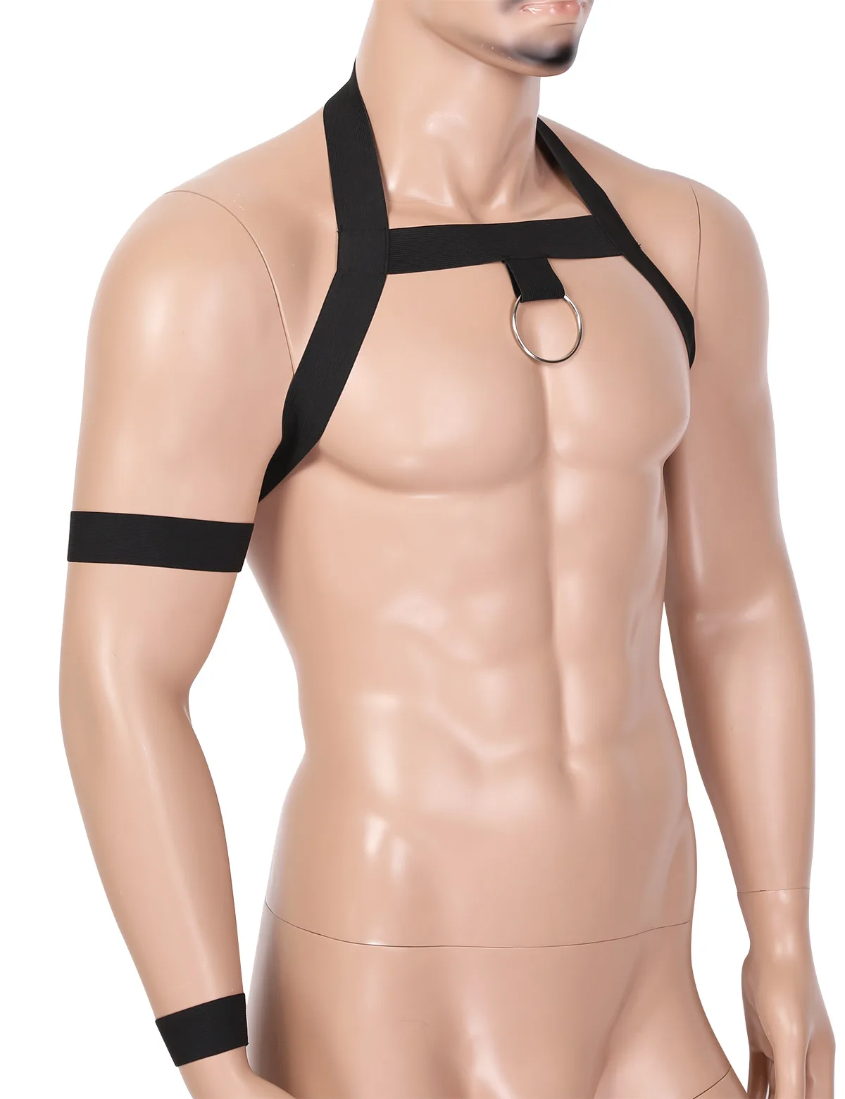 Мужской эластичный ремень с лямкой на шее плече груди повязкой руку и ремешком