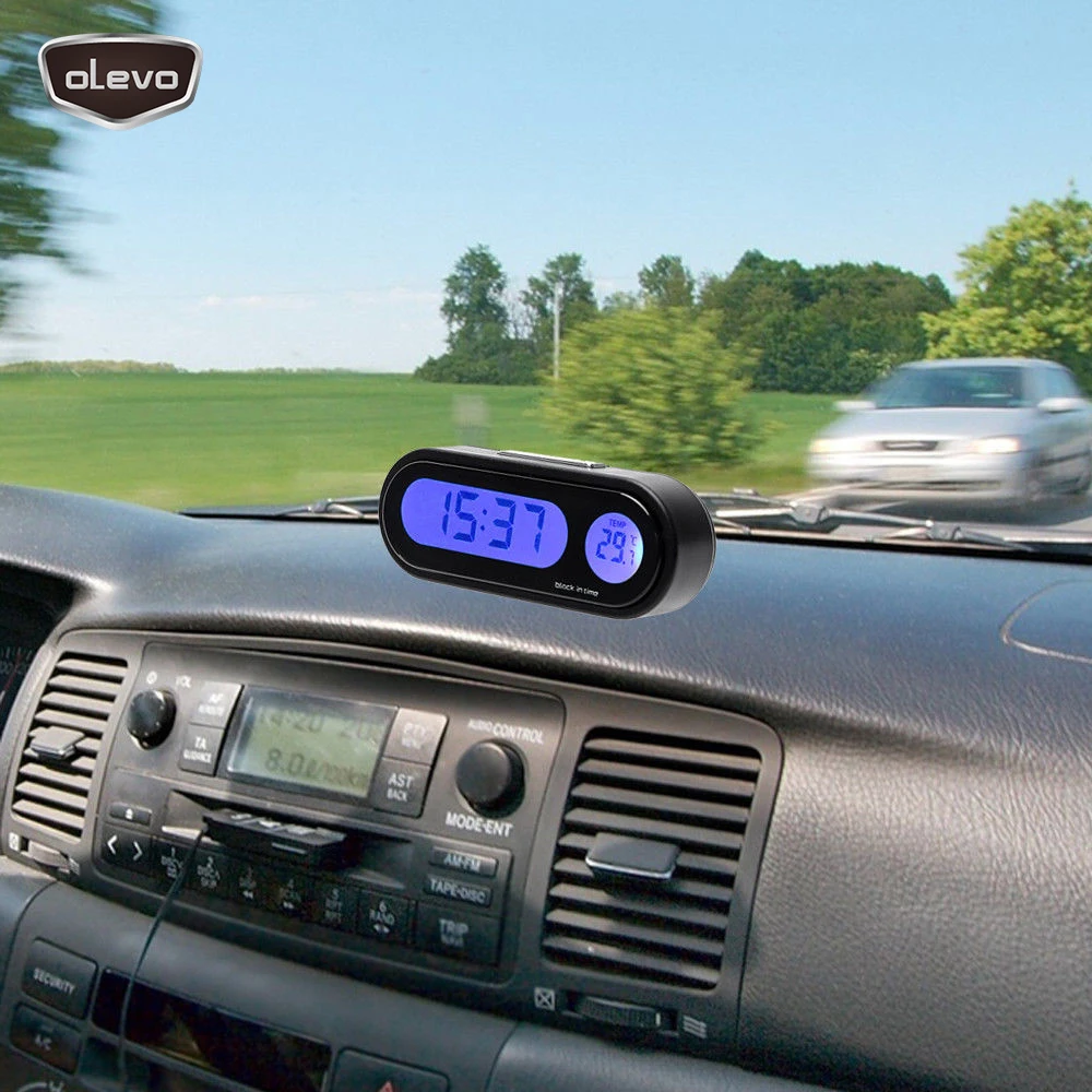 Цифровой автомобильный термометр 2 в 1 приборная панель для автомобильных часов