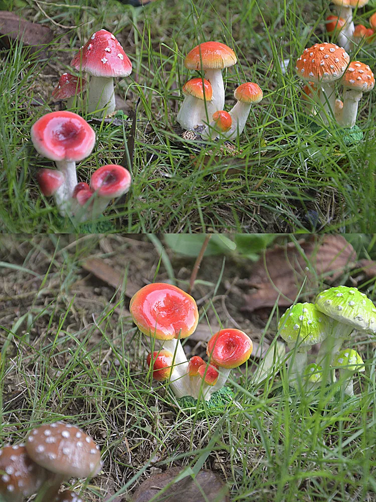 Миниатюрный гриб из смолы миниатюры для сказочного сада орнамент украшения