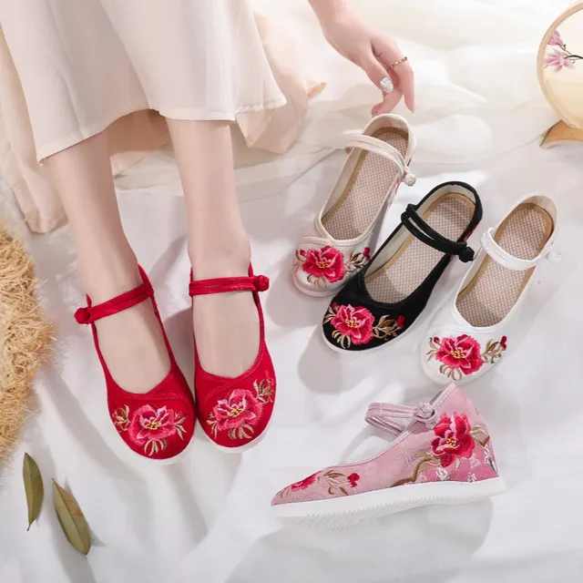 2021 Spring Summer Woman Flat Shoes Vintage Flowers Embroidery Shoes Zapatos Adidas Mujer Women Vintage Casual Dancing Shoes 6