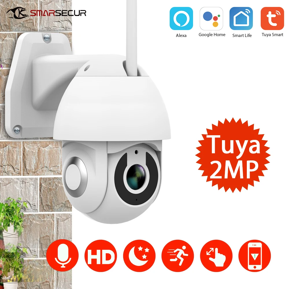 IP-камера Tuya беспроводная уличная с поддержкой Wi-Fi и функцией автослежения 1080P |
