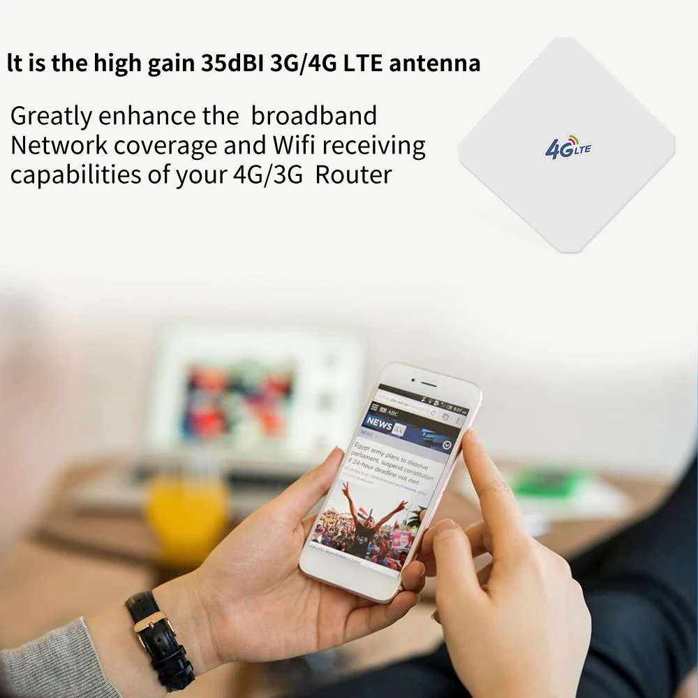 Панельная антенна 4G LTE 35dBi с SMA TS9 CRC9 со штекером 3 м кабель для модема адаптер