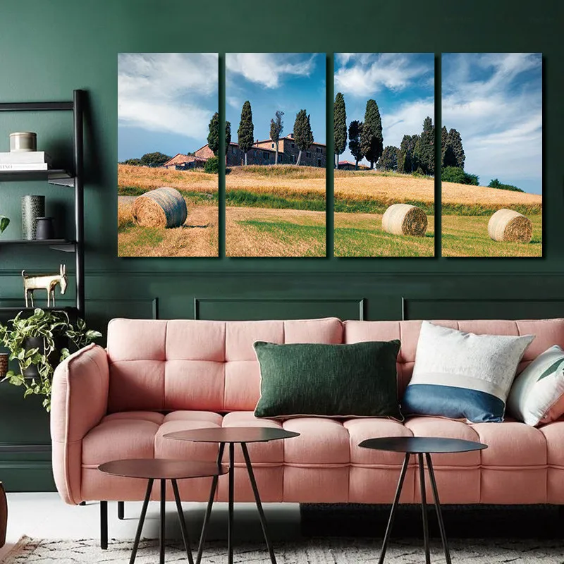 4 шт фермы горный озеро с водопадом холст картины Wall Art современный Плакаты принты