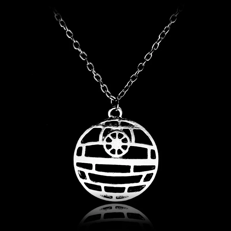 Ожерелье Star Wars Battle Station Death Pendant Necklace Creative Hollow Out Round Necklaces Silver Color Metal Jewelry.