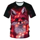 Футболка с 3D-принтом лисы, Детская футболка с оленем, футболка с пивом, уличная Модная брендовая индивидуальная футболка для мальчиков, повседневные топы с круглым вырезом