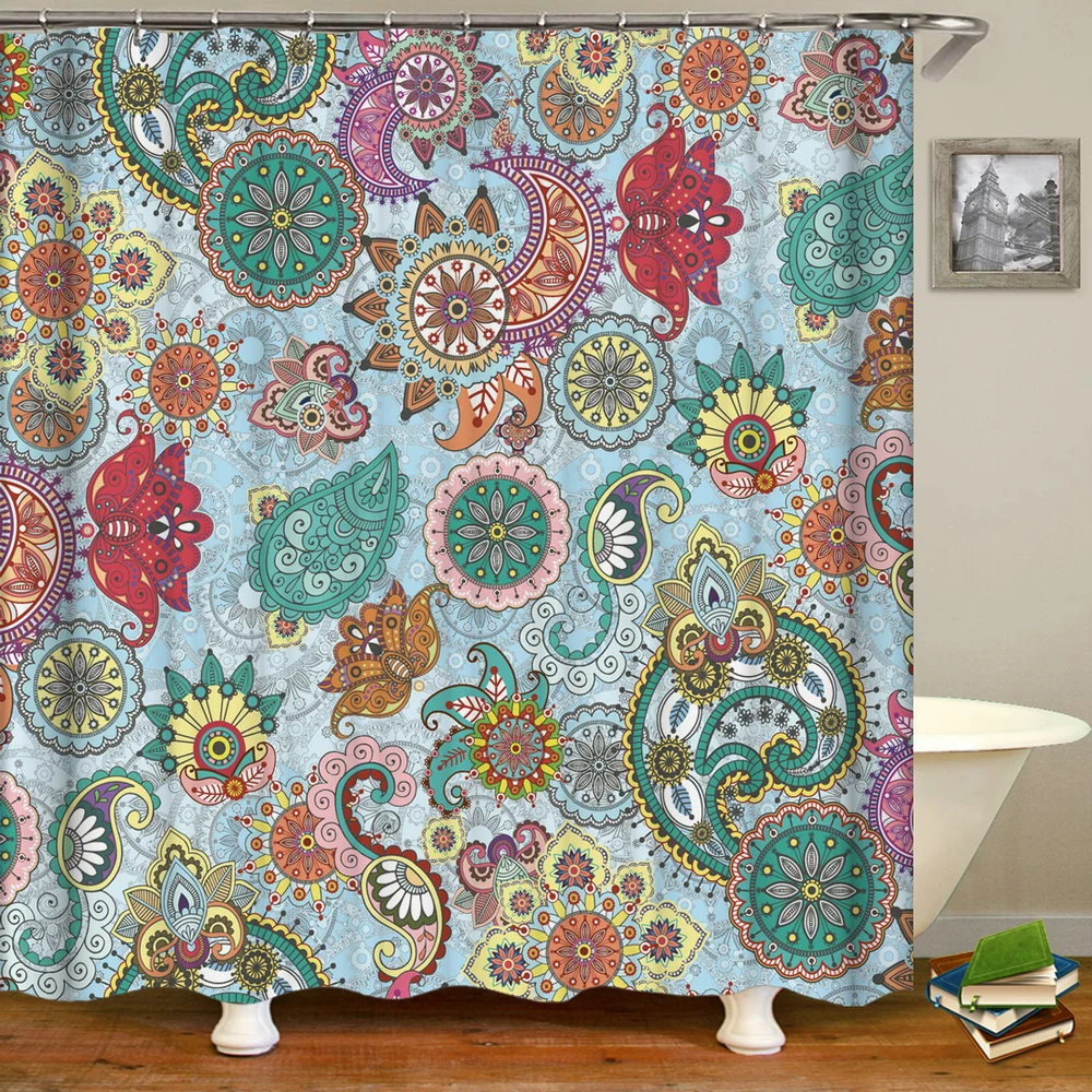 Высококачественная занавеска для душа с 3d принтом кешью и цветами s ванной