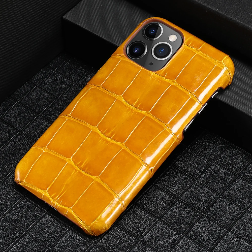 100% Natural Crocodile Leather Phone Case for iPhone 14 13 12 Pro Max 13 Mini SE 3 2022 2020 XS Max XR Luxury Cover