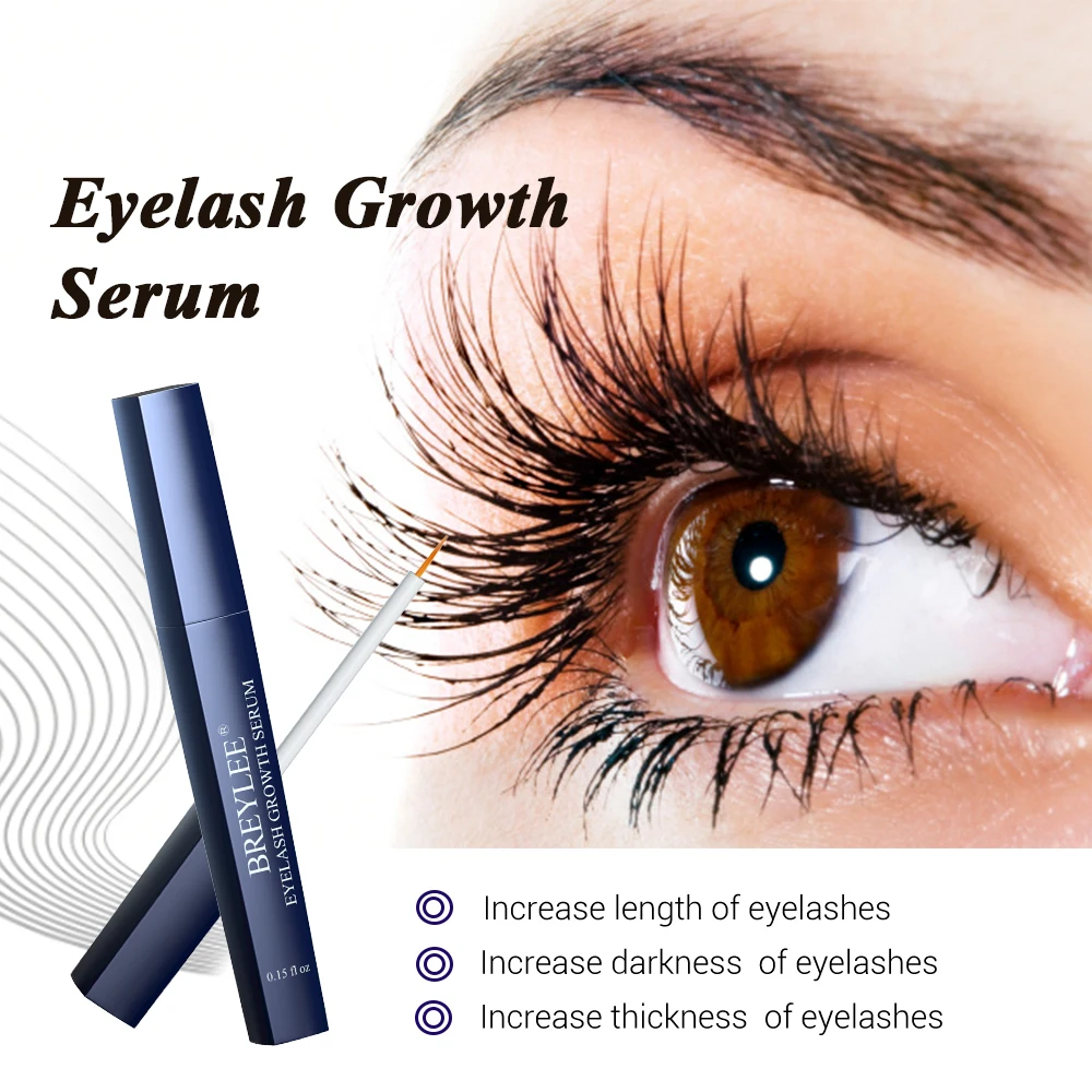 BREYLEE Eyelash Growth Serum Serum Enhancer Lash Lift Natural Fuller Lashes Lengthen Nourish Eyelash Care Solution Make Up 4.5ML