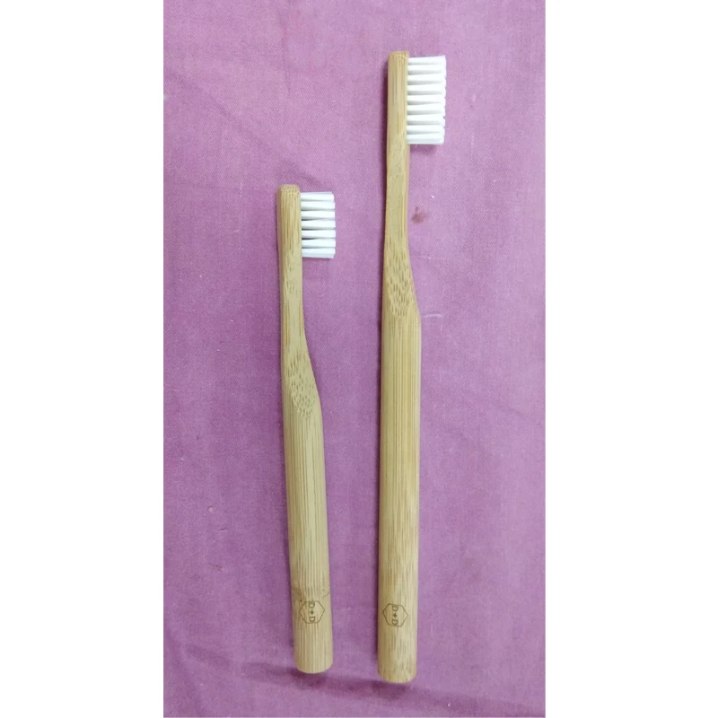 50Pcs/Set Custom Logo Free Round Handle No Painting Travel Environmentally Eco Friendly Adult Bamboo Toothbrush