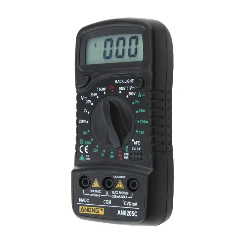 

AN8205C Thermometry Digital Multimeter Voltmeter Ammeter AC DC OHM Volt Tester R9JF