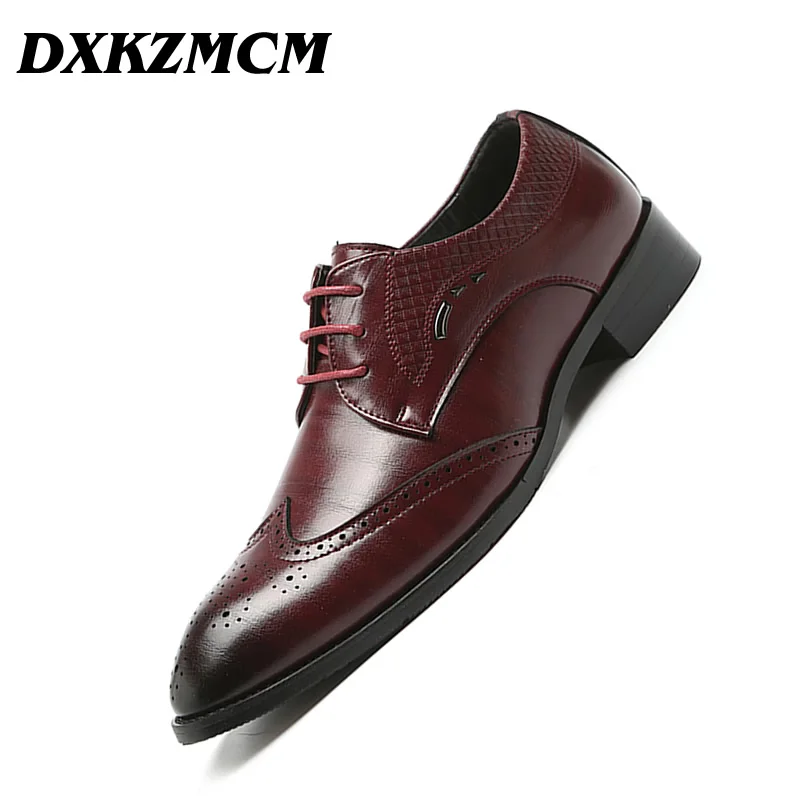 DXKZMCM/Мужские модельные туфли ручная работа британский стиль броги лакированная