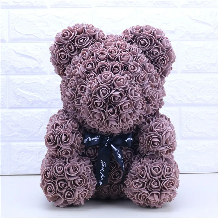 Coffee 40cm Прямая, 25 см, пенопласт, розовый Мишка, цветы, подарок для подруги на день рождения, свадебные искусственные вечерние украшения для дома, подарок на день Святого Валентина - Цвет: Coffee 40cm