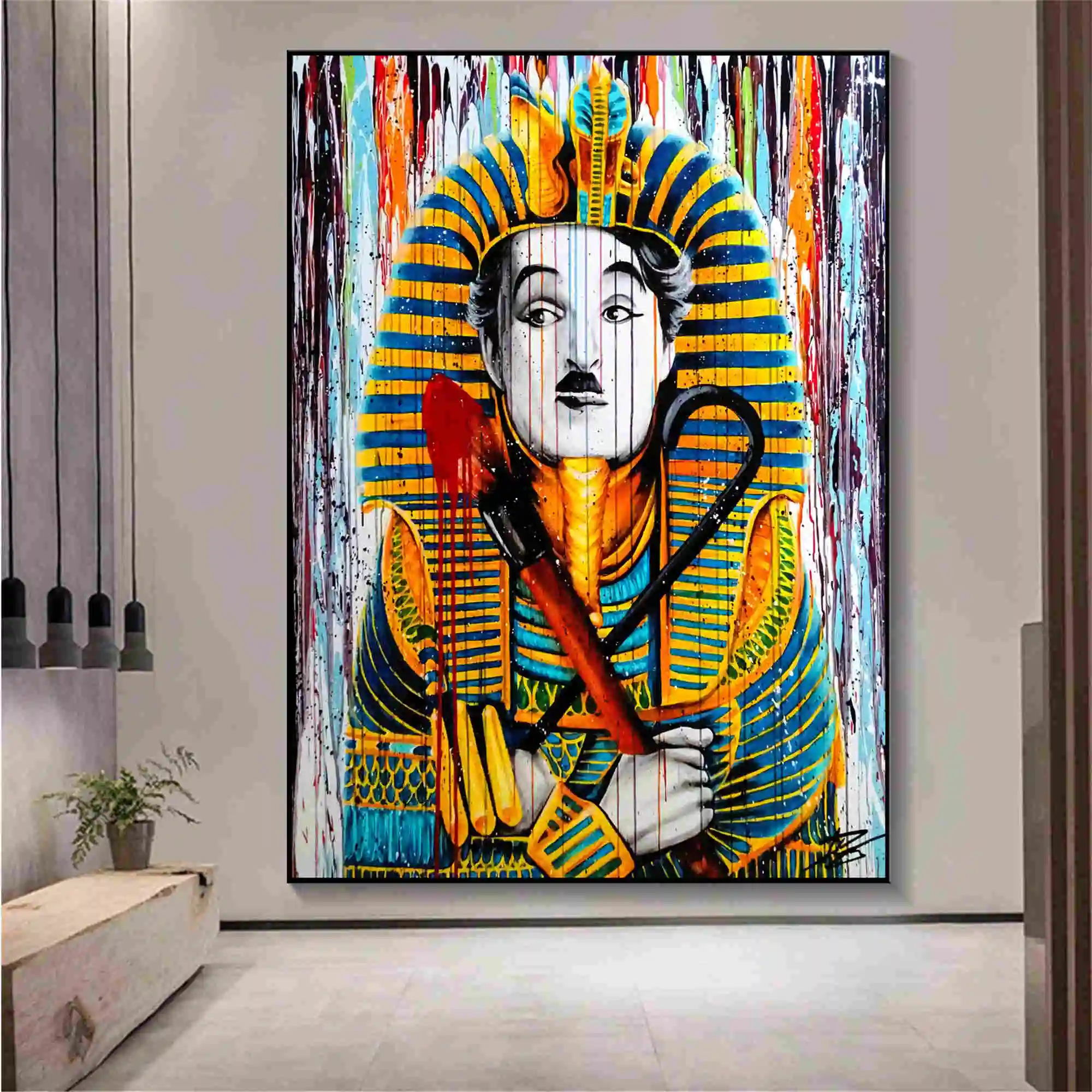 

Ancient Times Canvas Oil Painting, Graffiti Art, Modern Pop Art, Graffiti Style Original Oil Painting, NOT PRINT