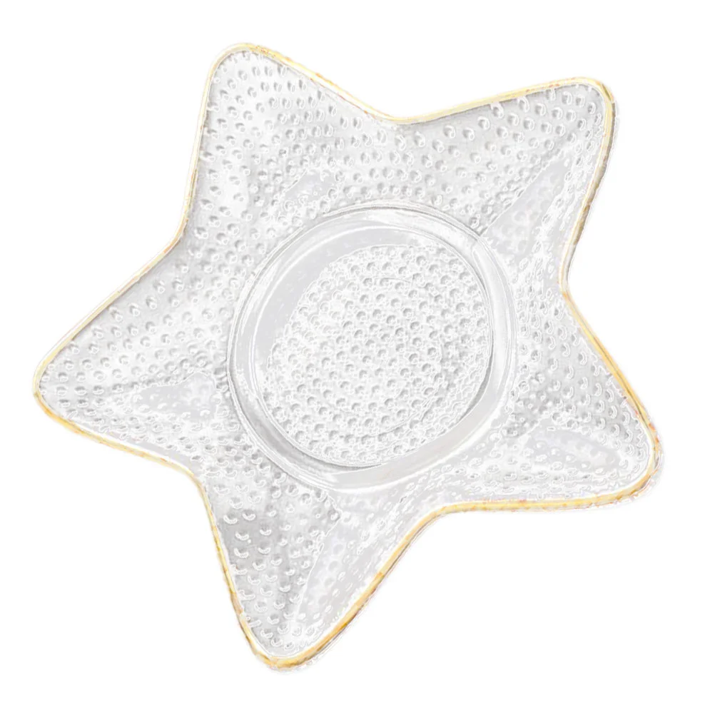

1pc Creative Sea Star Glass Storage Plate Glass Storage Container (Golden)