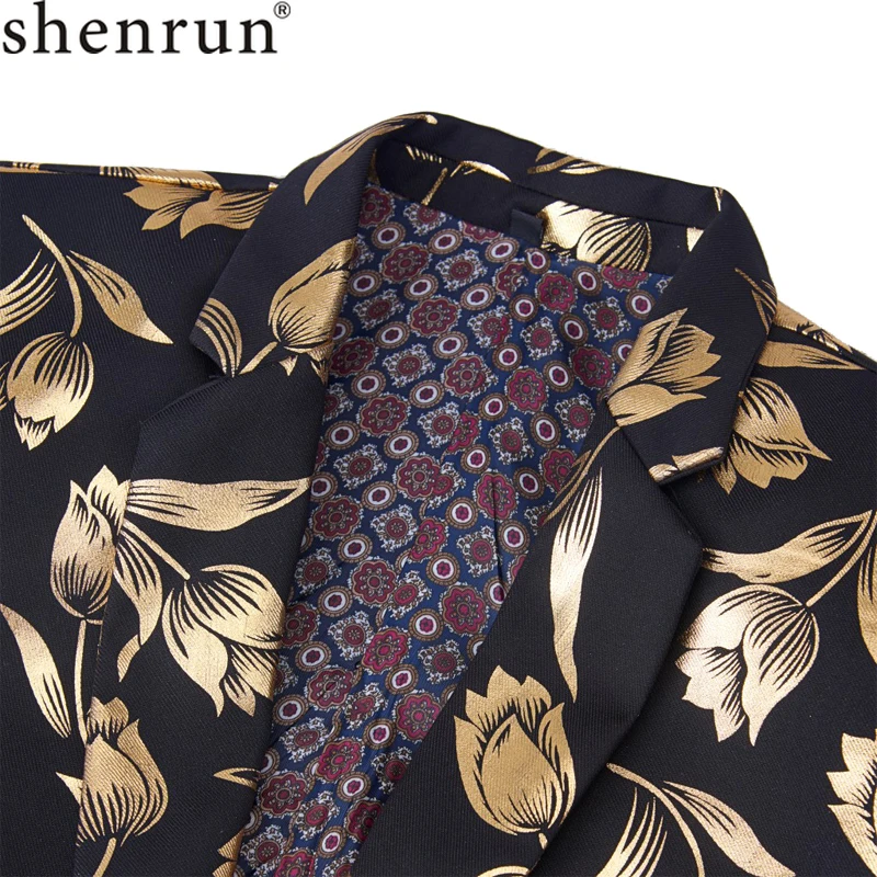 SHENRUN стильный Повседневный блейзер с золотым тюльпаном мужской костюм куртка